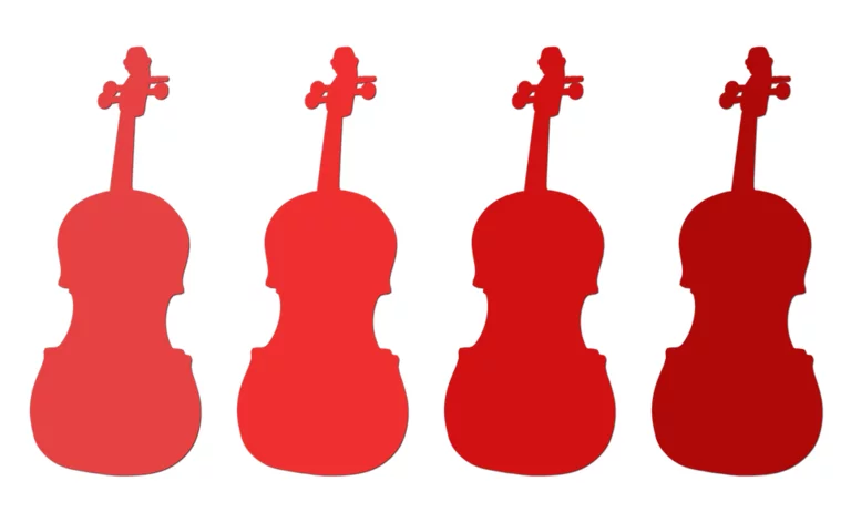 Streichquartett Amore - Streichinstrumente in rot, rosa